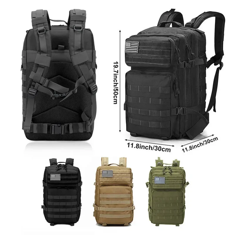Rucksack Military Style - Zaino Tattico 2Q-50L da Uomo, Grande