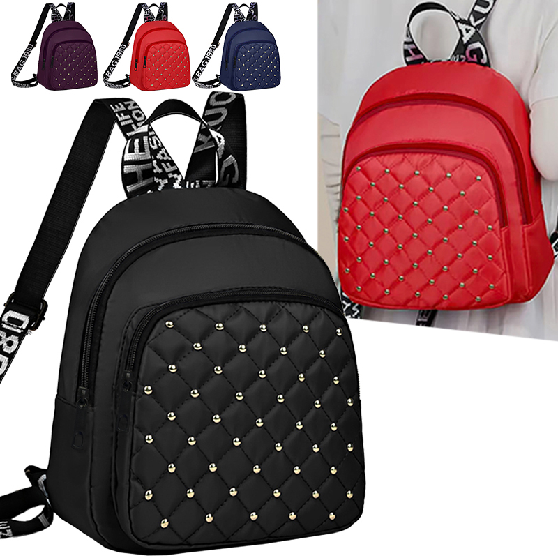 Canvas Backpack Casual - Zaino chic ed elegante con borchie,