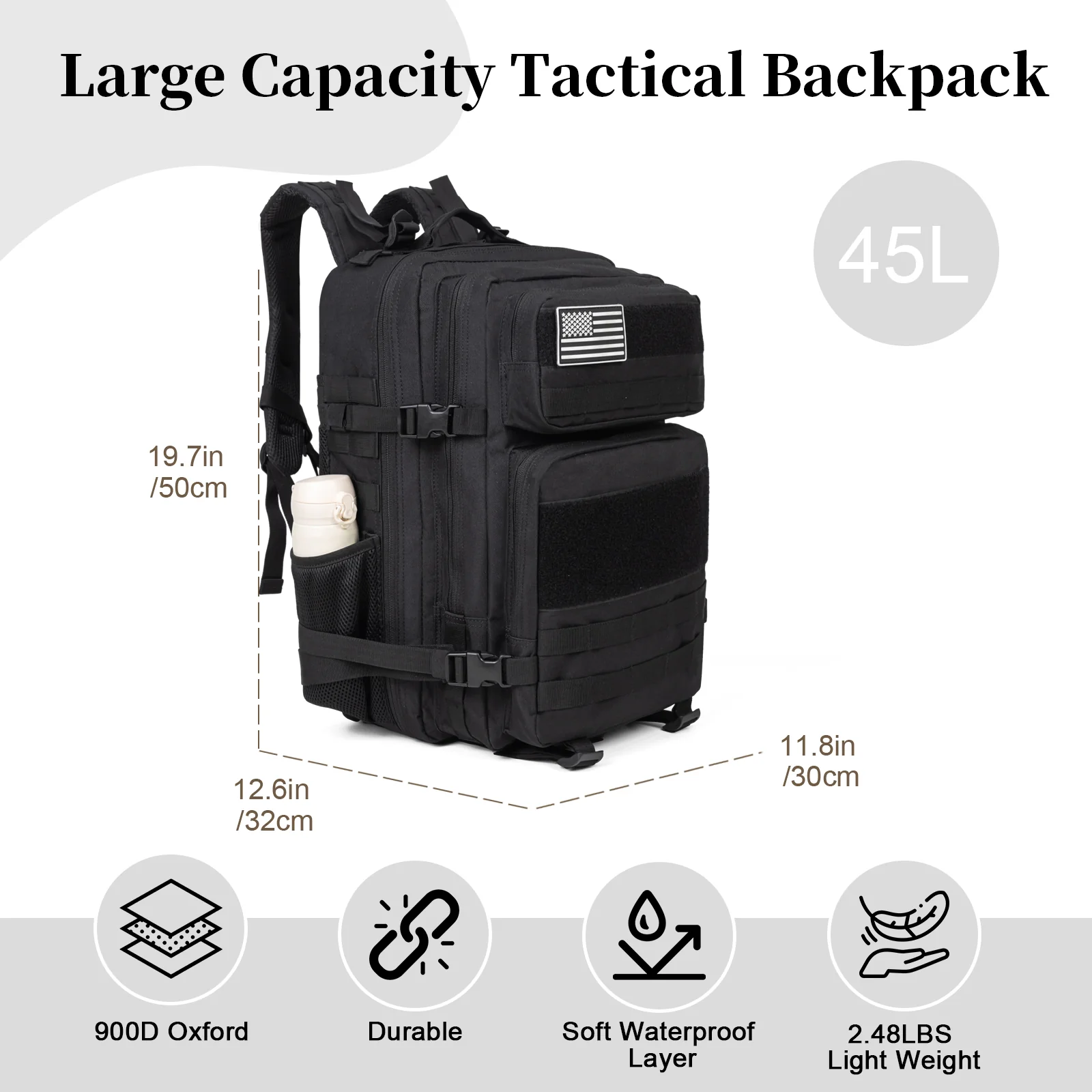 Zaino Tattico Militare da 60L  - Rucksack Military Style recensione e prezzo